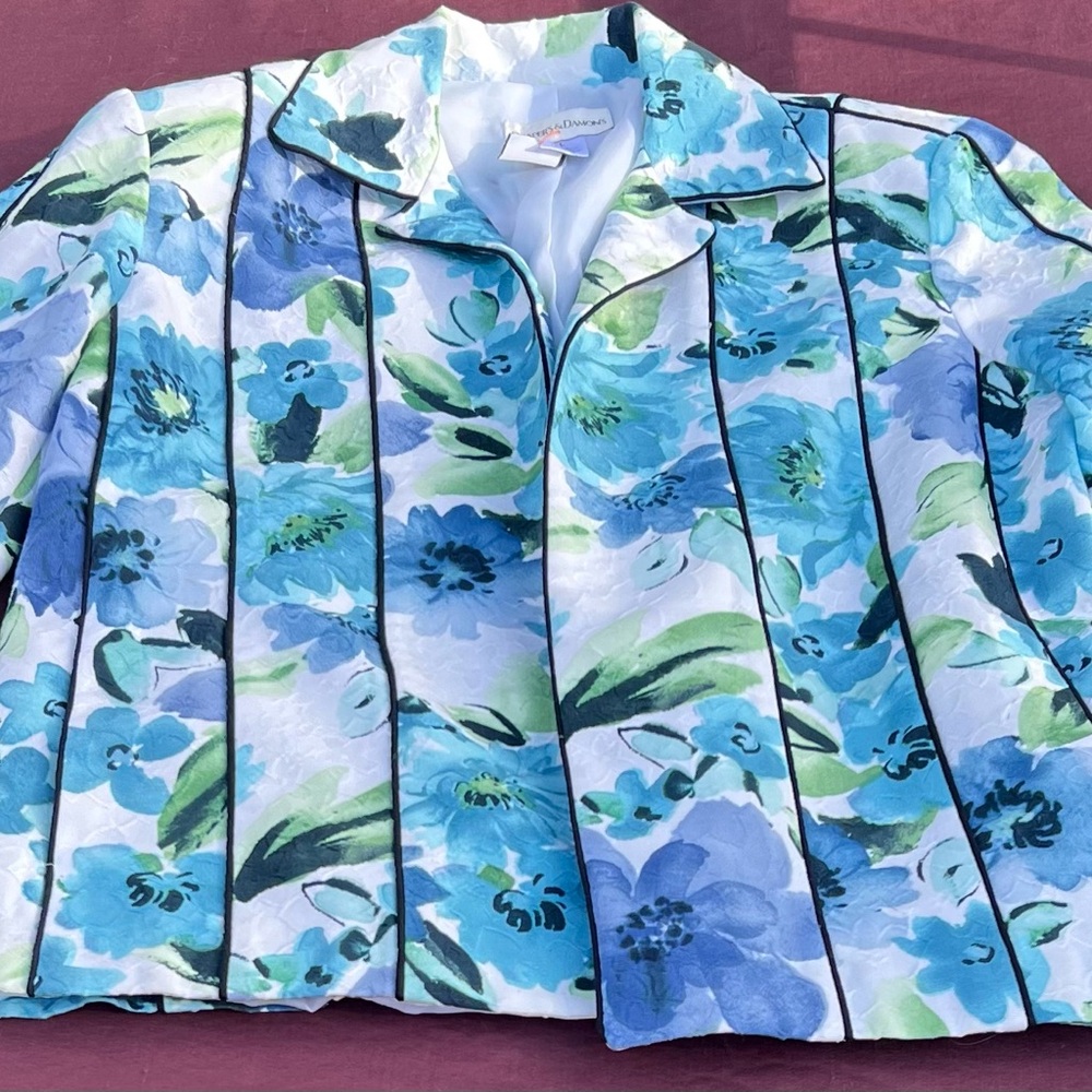 Drapers & Damons Blue and Green Women's Blazer. Size L. 20” PtP. 24” length. - Picture 7 of 7